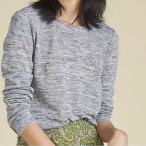 Veronica Beard Blue Henderson Space Dye Pullover Lightweight Sweater Size Small